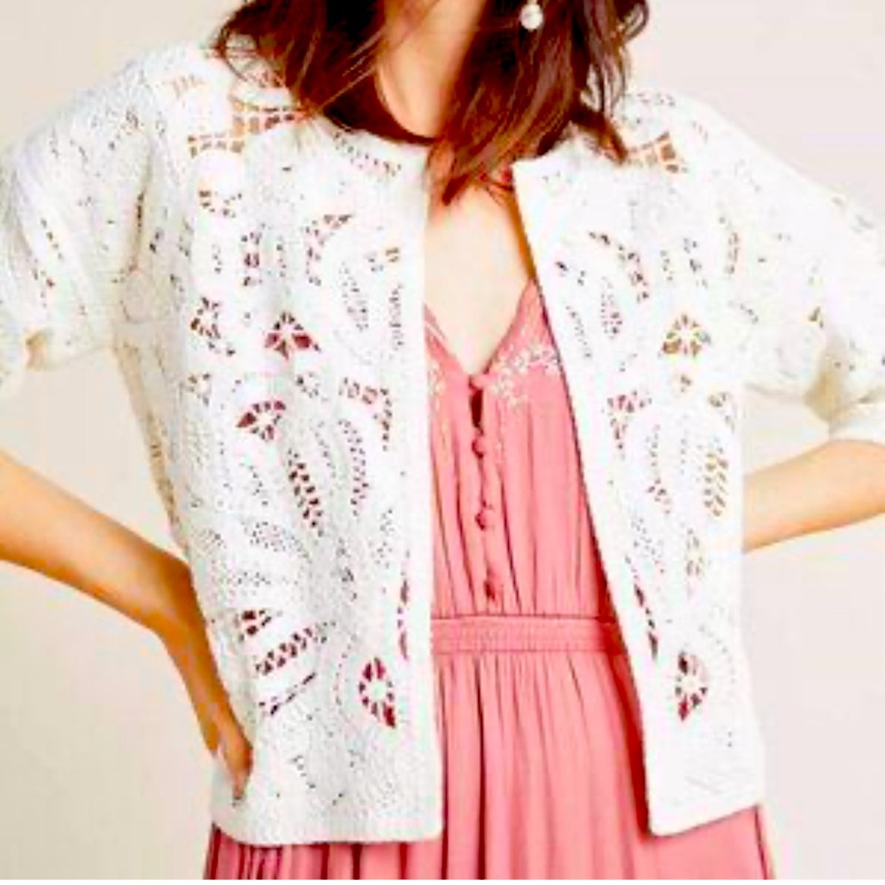 NWT Anthropologie Crochet Kimono Jacket